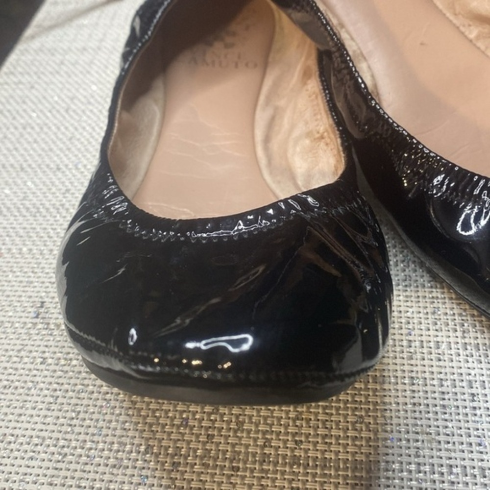 VINCE CAMUTO ELLEN BLACK PATENT LEATHER BALLET SHOES SIZE 38/ 8B - Picture 5 of 10